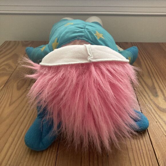 Dakin Blue Alien Wizard Hand Puppet Vintage Stars Pink Hair 1987 French Canada - Picture 8 of 16